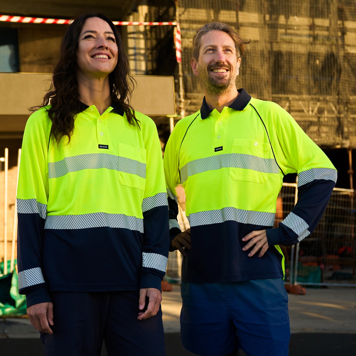 Ray-safe Bamboo Work Shirt | Cell-Tec Eco Smart Polo Day / Night (L/S-Segmented Tape) 1103ST